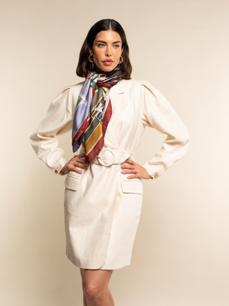 Fiorella (red/blue) - Soft and lightweight Italian foulard from pure silk — photo 8 of 10