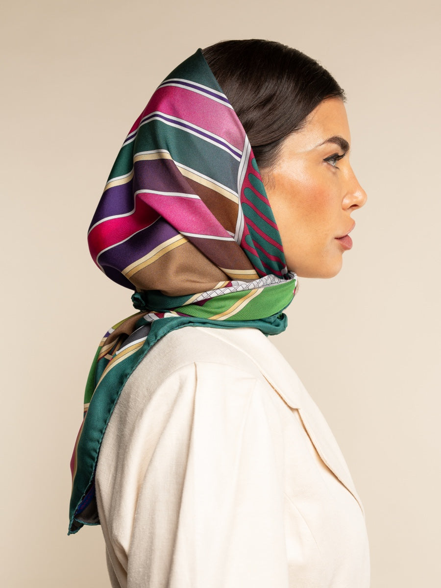 Fiorella (green) - Soft and lightweight Italian foulard from pure silk — photo 8 of 10