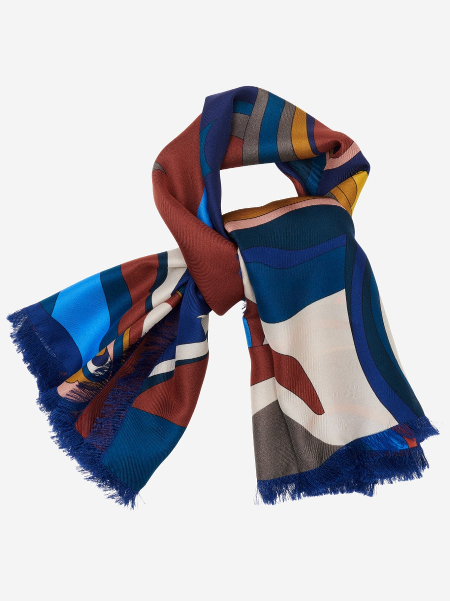Giorgia (blue/red) - Italian soft and lightweight foulard made from pure silk — photo 3 of 10