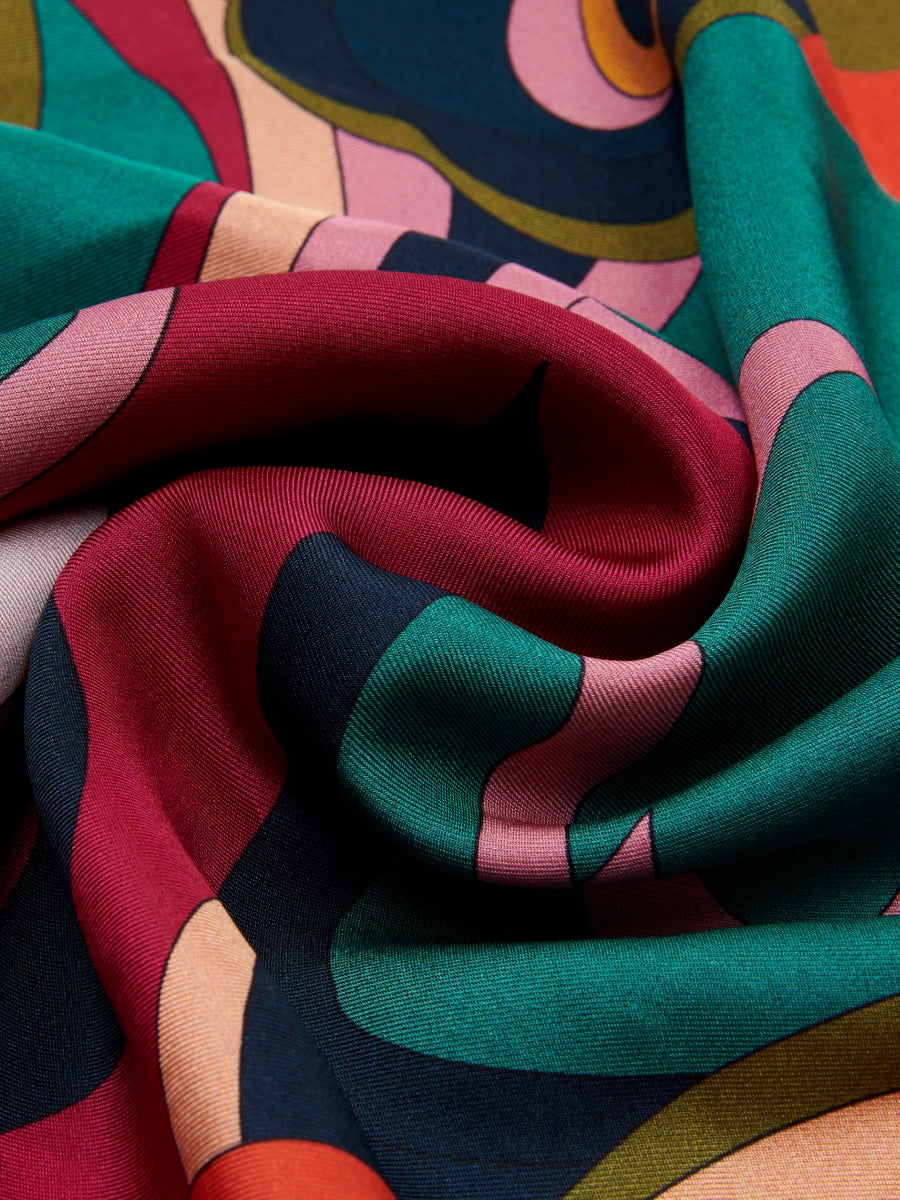 Giorgia (green/pink) - Italian soft and lightweight foulard made from pure silk — photo 5 of 10