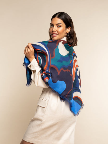 Giorgia (blue/red) - Italian soft and lightweight foulard made from pure silk — photo 9 of 10