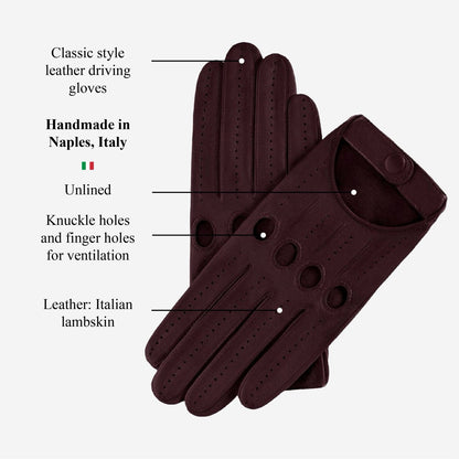 Alessa (oxblood) - Classic Italian lambskin leather driving gloves — photo 9 of 10