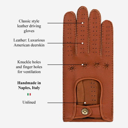 Maria (brown) - Italian driving gloves made of American deerskin leather — photo 9 of 10