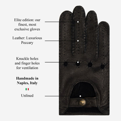 Raffaella (black) – Luxurious Italian peccary driving gloves — photo 10 of 10