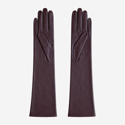 FS01W (brown) - Italian cashmere lined opera length leather gloves — photo 2 of 10