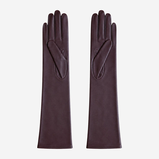 FS01W (brown) - Italian cashmere lined opera length leather gloves — photo 2 of 10