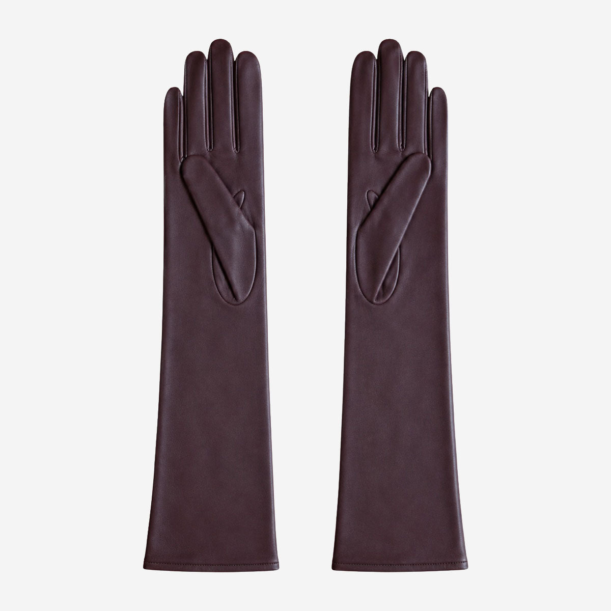 FS01W (brown) - Italian cashmere lined opera length leather gloves — photo 2 of 10