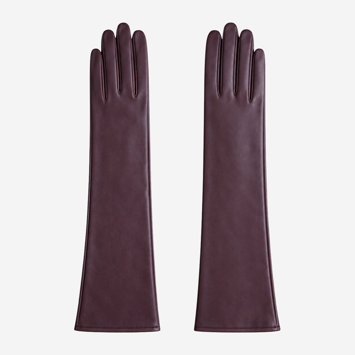 FS01W (brown) - Italian cashmere lined opera length leather gloves — photo 1 of 10