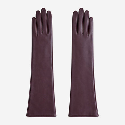 FS01W (brown) - Italian cashmere lined opera length leather gloves — photo 1 of 10