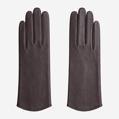 FS02Z (darkbrown) - Women’s unlined Italian lambskin leather gloves — photo 1 of 9