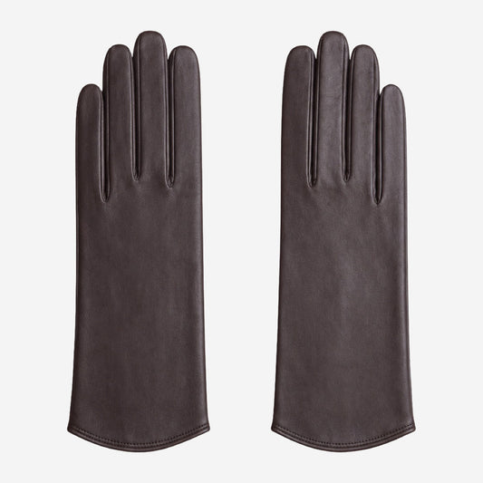FS02Z (darkbrown) - Women’s unlined Italian lambskin leather gloves — photo 1 of 9