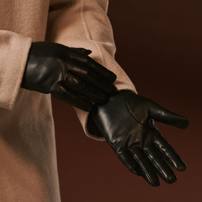 Fabio (black) - Men's classic Italian lambskin leather gloves with pure silk lining — photo 2 of 10
