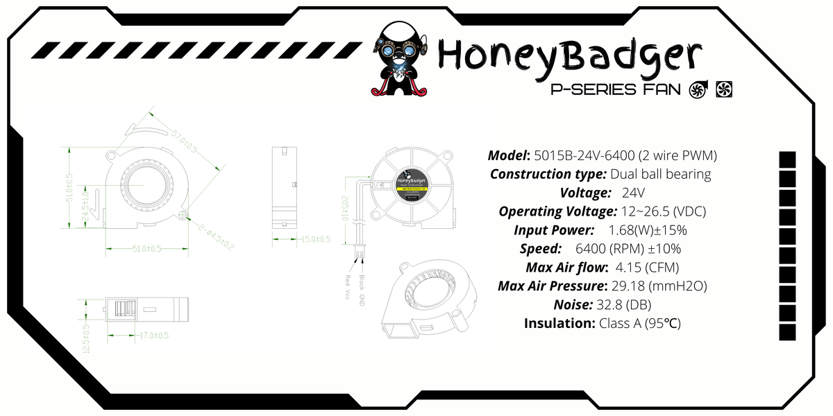 HoneyBadger Performance Series 5015 Blower Fans 2–4 Wire, PWM & Tach Options — photo 8 of 10