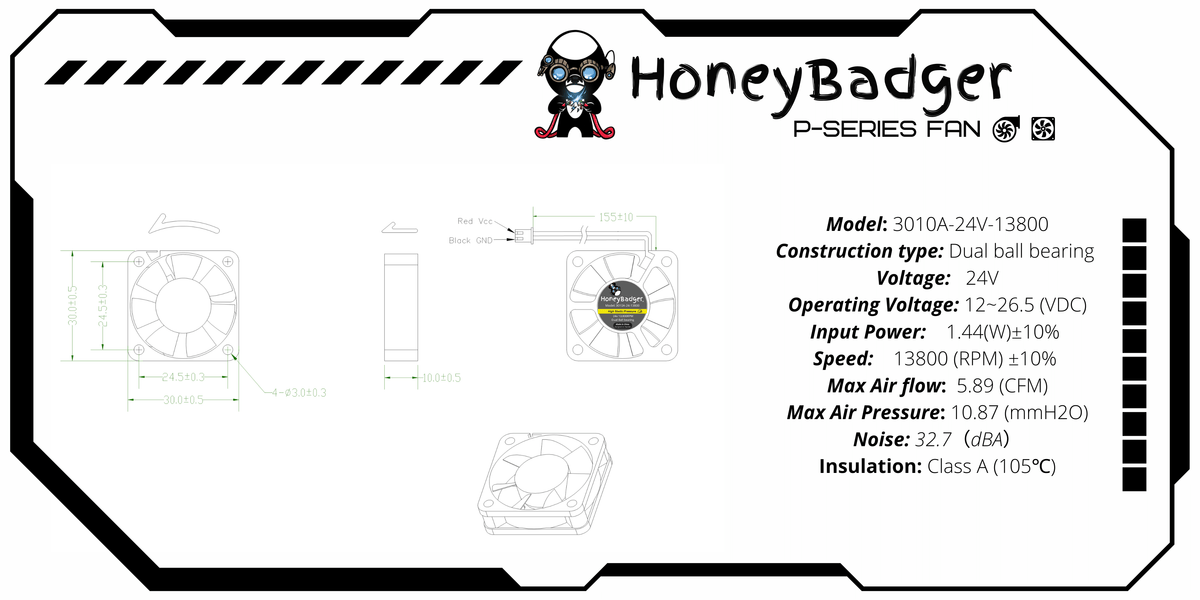 HoneyBadger Performance Series 3010 Axial Fan — photo 3 of 3