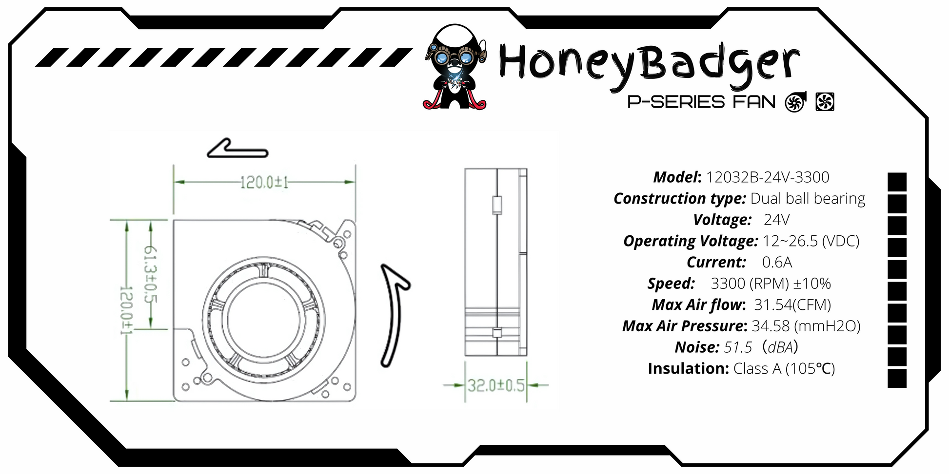 HoneyBadger Performance 12032 Blower Fan — photo 4 of 4