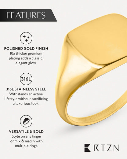 Square Signet Rings (Gold)