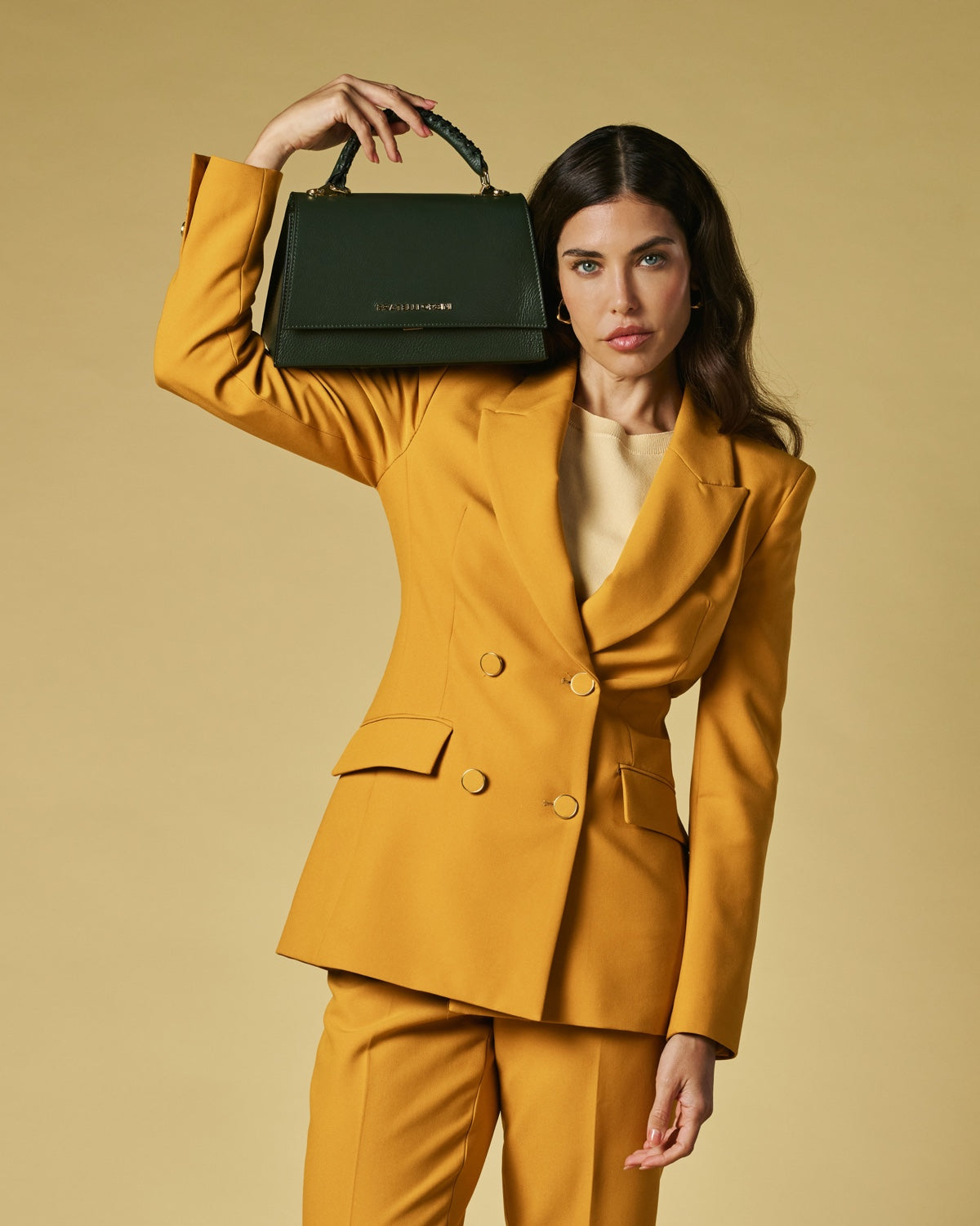 Federica (green) - Italian calf leather women's crossbody bag (with shoulder strap) — photo 2 of 9