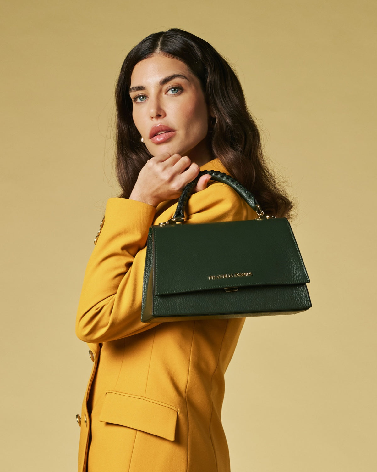 Federica (green) - Italian calf leather women's crossbody bag (with shoulder strap) — photo 7 of 9