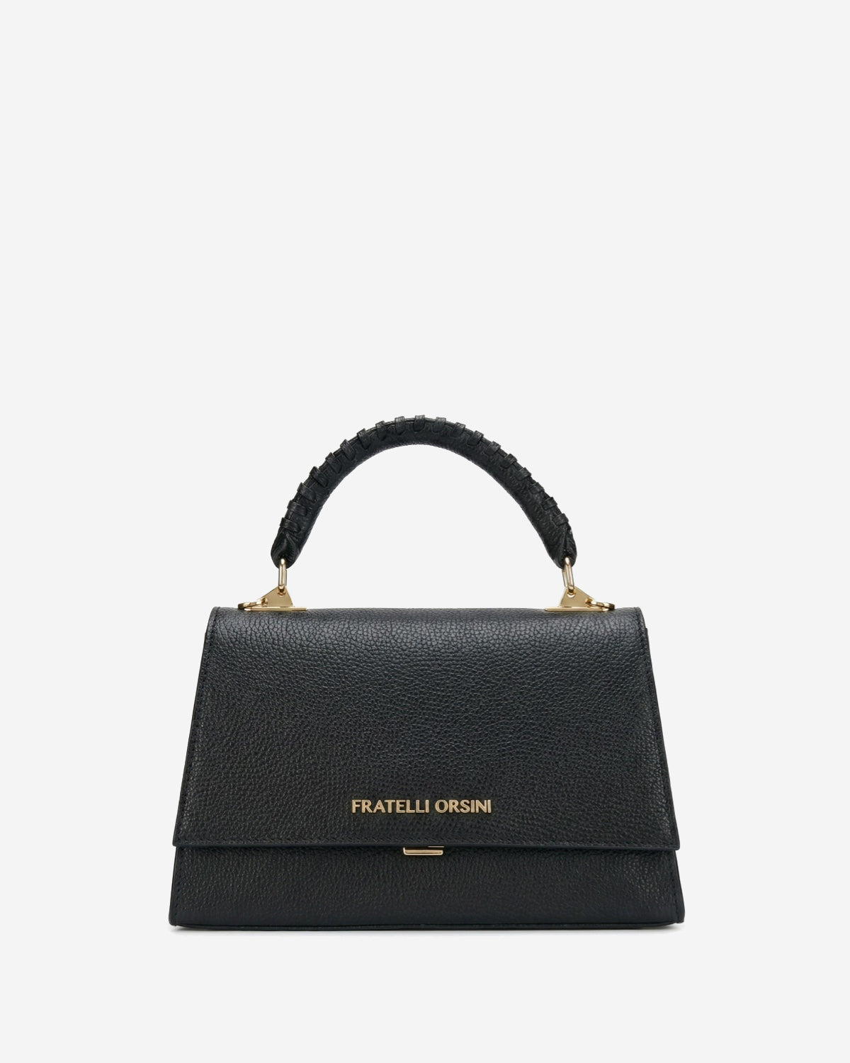 Federica (black) - Italian calf leather women's crossbody bag (with shoulder strap) — photo 1 of 9