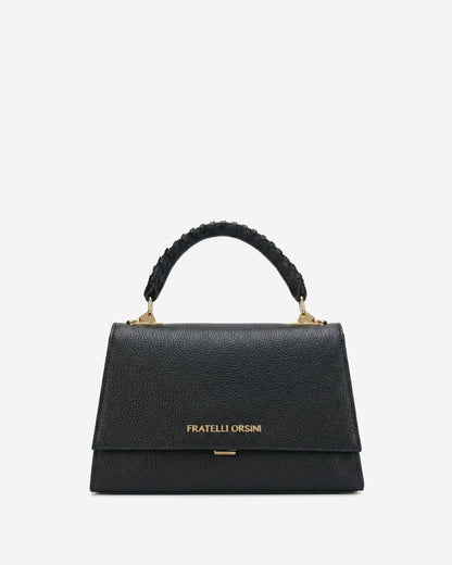Federica (black) - Italian calf leather women's crossbody bag (with shoulder strap) — photo 1 of 9