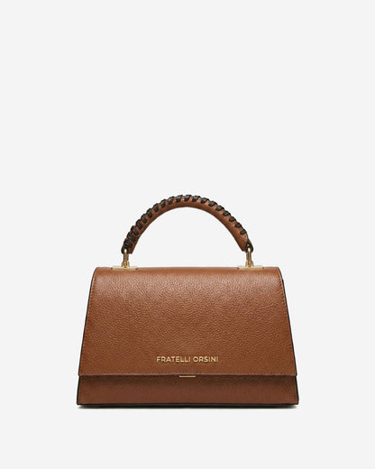 Federica (cognac) - Italian calf leather women's crossbody bag (with shoulder strap) — photo 2 of 9
