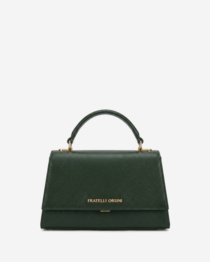 Federica (green) - Italian calf leather women's crossbody bag (with shoulder strap) — photo 1 of 9