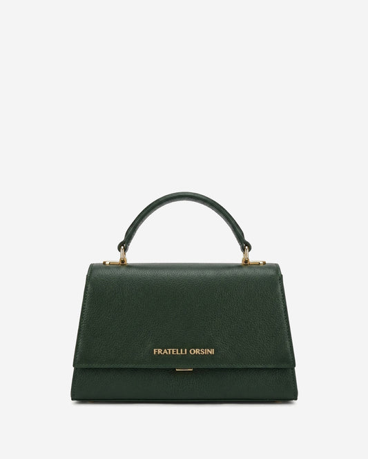 Federica (green) - Italian calf leather women's crossbody bag (with shoulder strap) — photo 1 of 9
