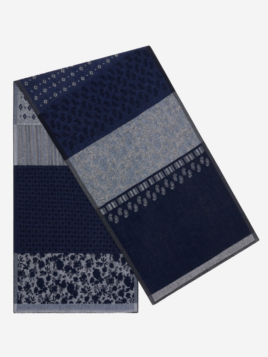 Federico (grey/blue) - Warm and soft Italian scarf from wool blend — photo 1 of 10