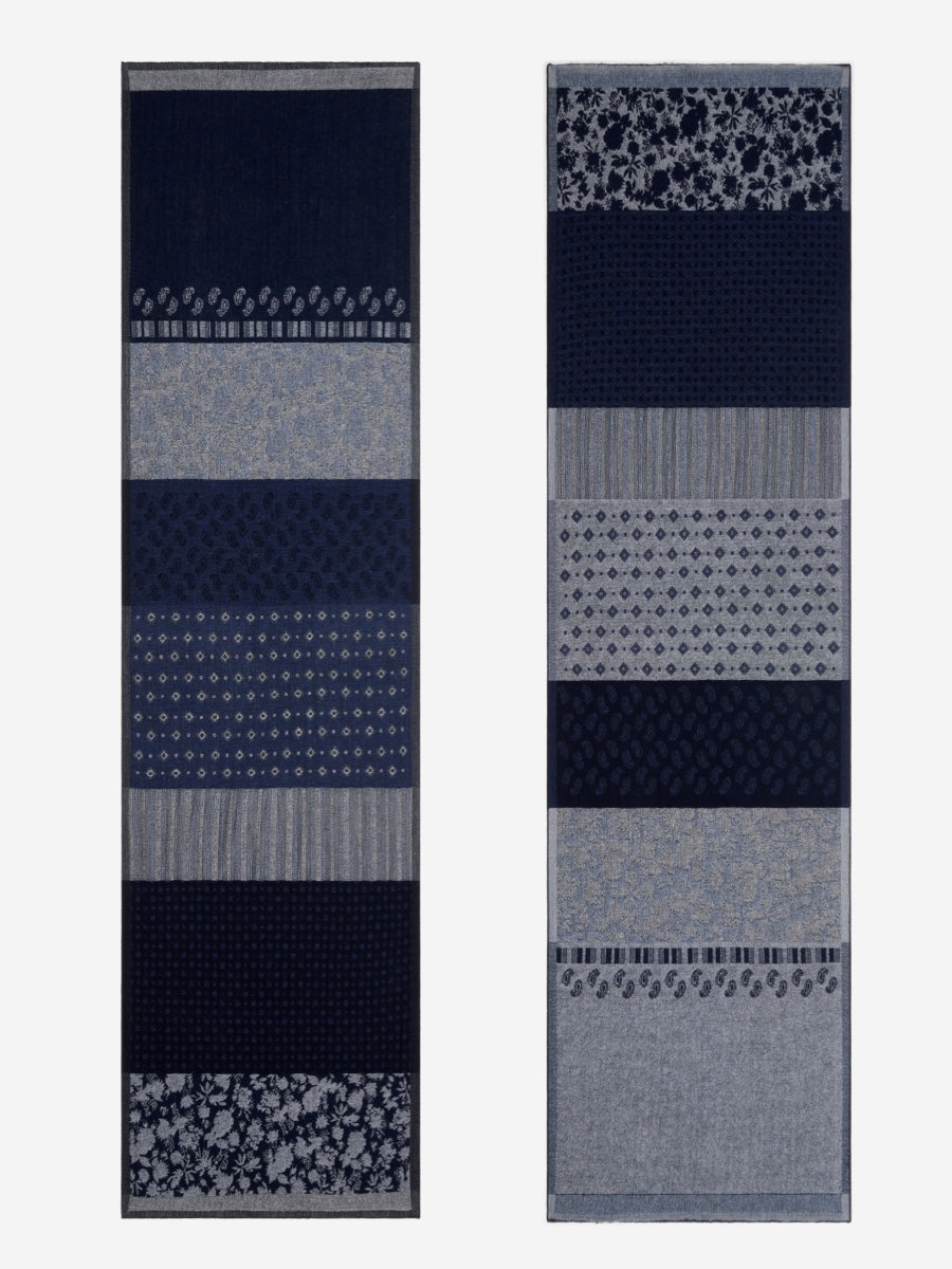 Federico (grey/blue) - Warm and soft Italian scarf from wool blend — photo 3 of 10