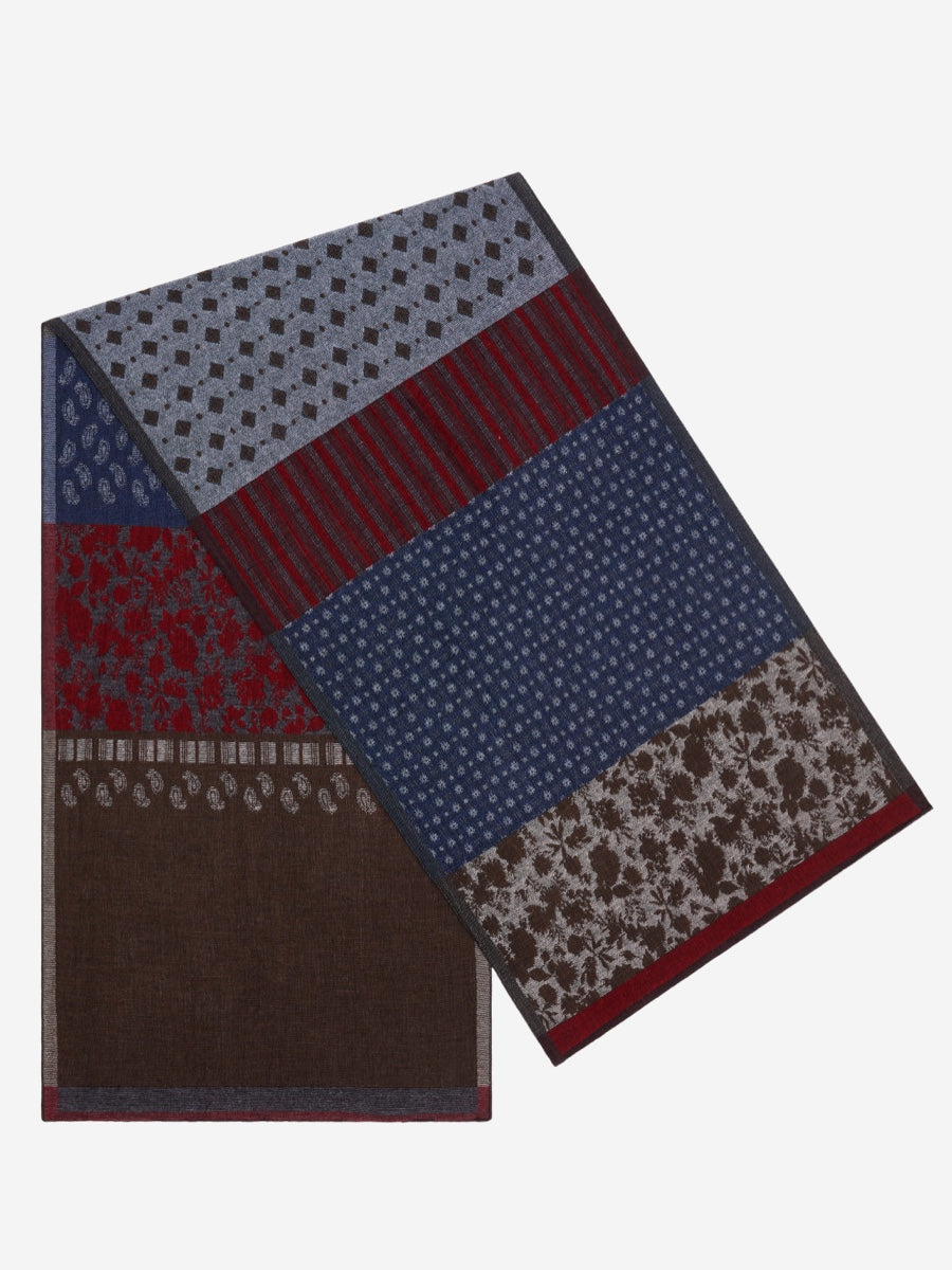 Federico (red/blue) - Warm and soft Italian scarf from wool blend — photo 1 of 10