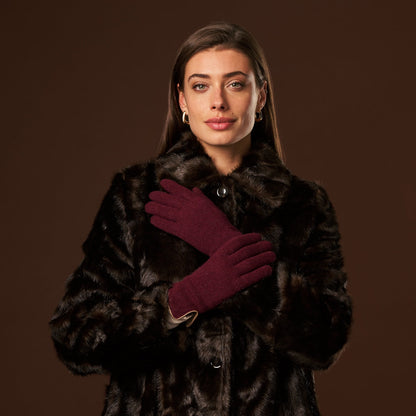 Florentina (red) - Handmade Italian knitted wool gloves with luxurious cashmere lining — photo 6 of 10