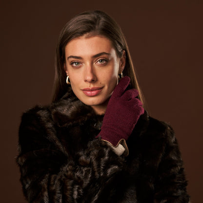 Florentina (red) - Handmade Italian knitted wool gloves with luxurious cashmere lining — photo 8 of 10