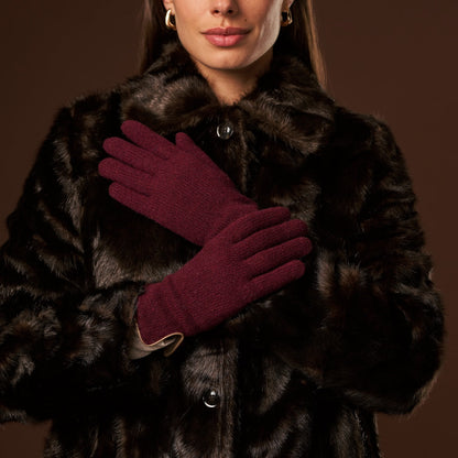 Florentina (red) - Handmade Italian knitted wool gloves with luxurious cashmere lining — photo 10 of 10
