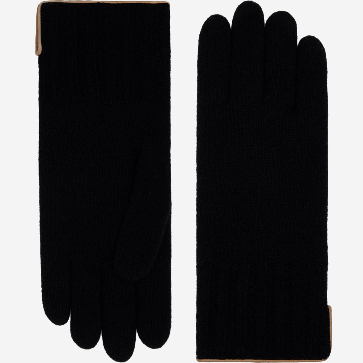 Florentina (black) - Handmade Italian knitted wool gloves with luxurious cashmere lining — photo 1 of 10