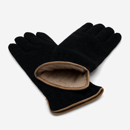 Florentina (black) - Handmade Italian knitted wool gloves with luxurious cashmere lining — photo 3 of 10