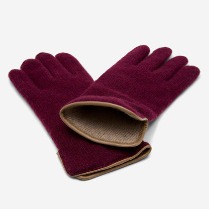 Florentina (red) - Handmade Italian knitted wool gloves with luxurious cashmere lining — photo 3 of 10