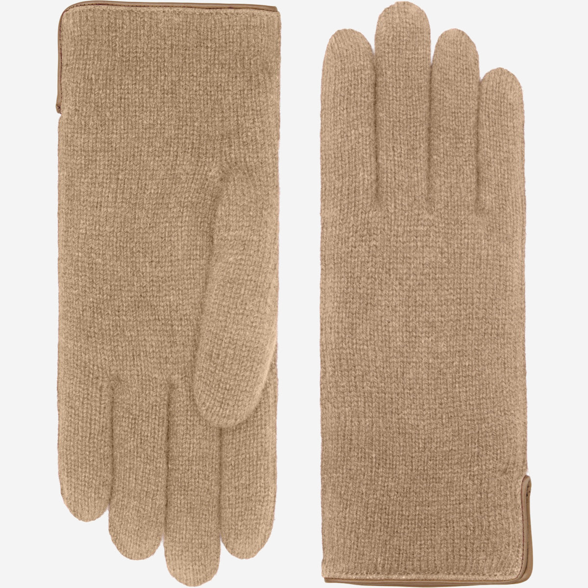 Florentina (sand) - Handmade Italian knitted wool gloves with luxurious cashmere lining — photo 1 of 10