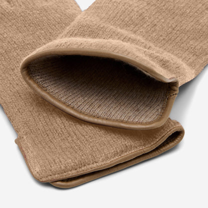 Florentina (sand) - Handmade Italian knitted wool gloves with luxurious cashmere lining — photo 3 of 10