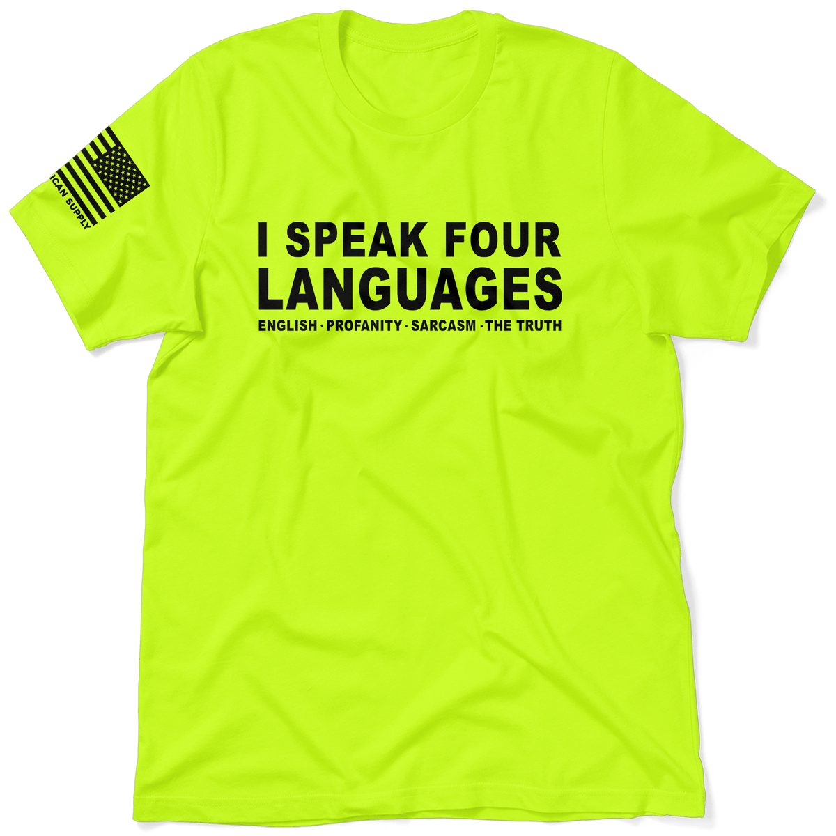 Four Languages - Safety Yellow Hi-Vis T-Shirt — photo 1 of 3