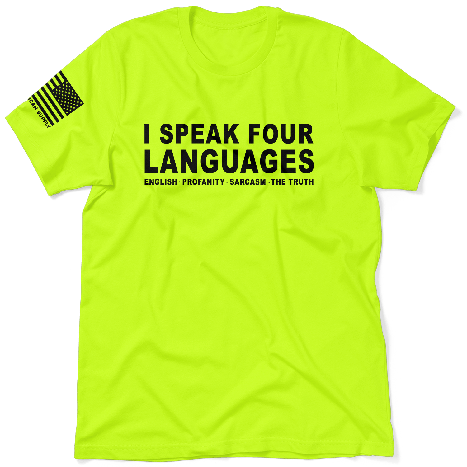 Four Languages - Safety Yellow Hi-Vis T-Shirt — photo 1 of 3