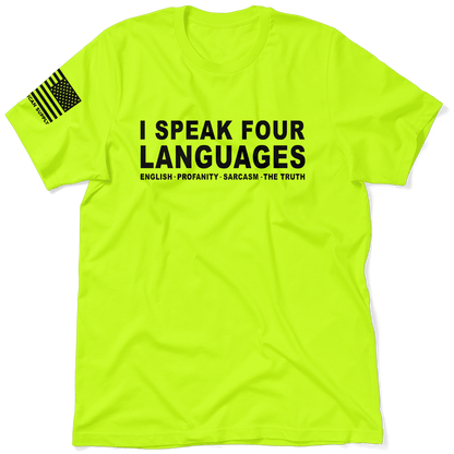 Four Languages - Safety Yellow Hi-Vis T-Shirt — photo 1 of 3