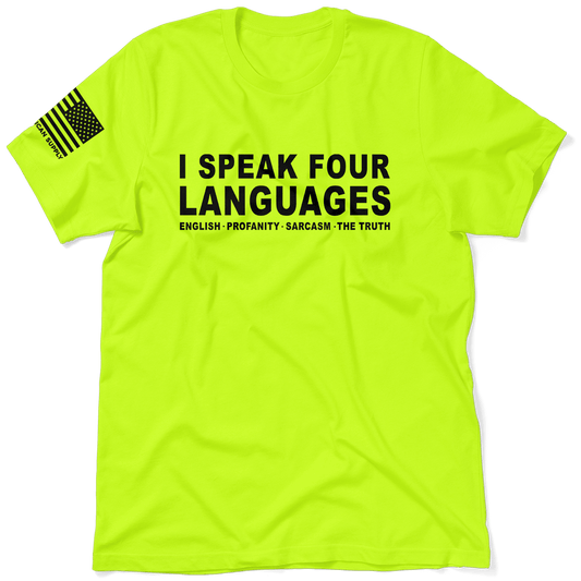 Four Languages - Safety Yellow Hi-Vis T-Shirt — photo 1 of 3