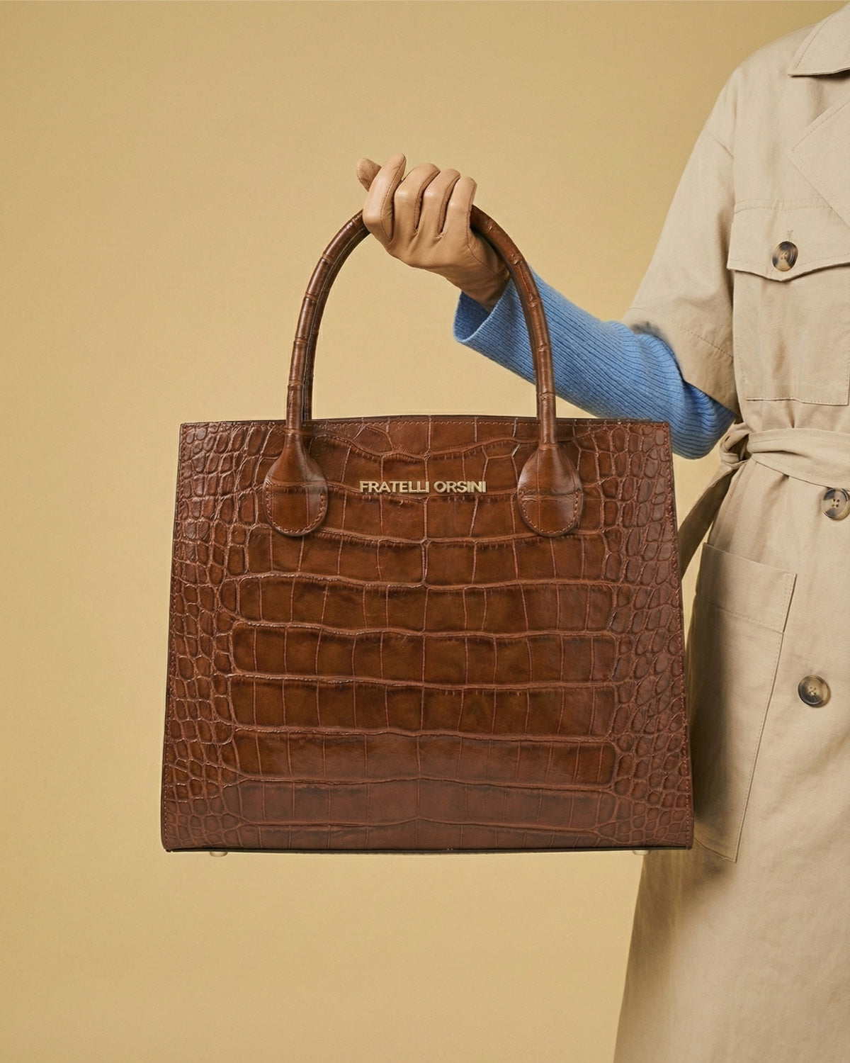 Patrizia (brown) - Italian calf leather womens handbag (with shoulder strap) — photo 6 of 10