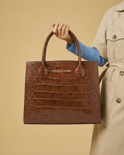 Patrizia (brown) - Italian calf leather womens handbag (with shoulder strap) — photo 6 of 10