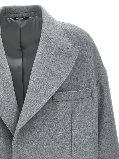 Dolce & Gabbana Single Breasted Wool Coat