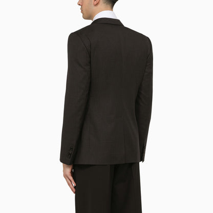 Dolce&Gabbana Dark Grey Single Breasted Pinstripe Jacket