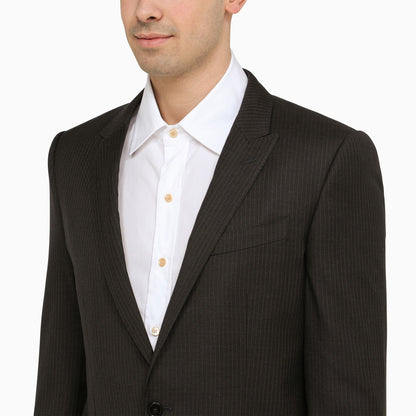 Dolce&Gabbana Dark Grey Single Breasted Pinstripe Jacket
