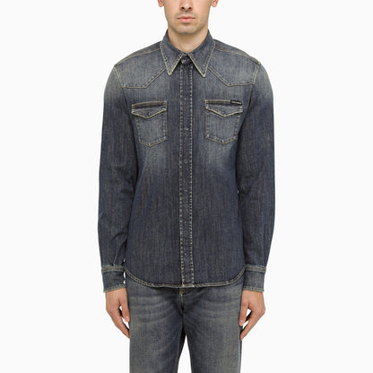 Dolce&Gabbana Blue Slim Denim Shirt
