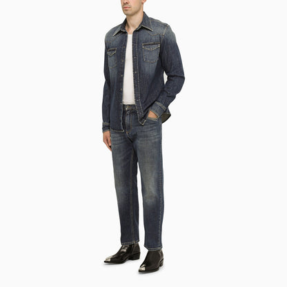 Dolce&Gabbana Blue Slim Denim Shirt