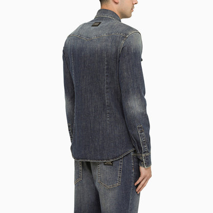 Dolce&Gabbana Blue Slim Denim Shirt